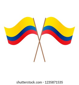 Symmetrical Crossed Ecuador flags