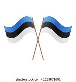 Symmetrical Crossed Estonia flags