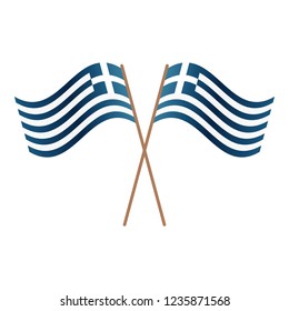 Symmetrical Crossed Greece flags