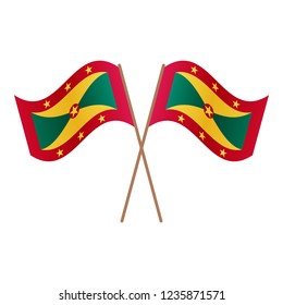 Symmetrical Crossed Grenada flags