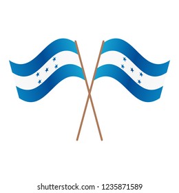 Symmetrical Crossed Honduras flags