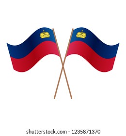 Symmetrical Crossed Liechtenstein flags
