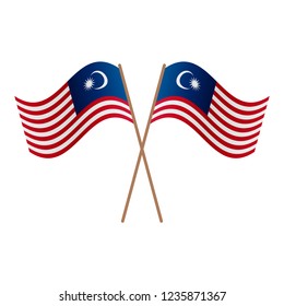 Symmetrical Crossed Malaysia flags