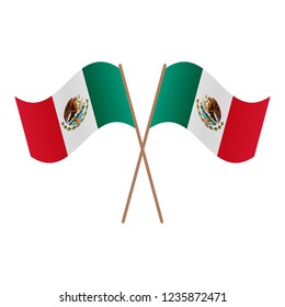 Symmetrical Crossed Mexico flags