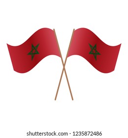 Symmetrical Crossed Morocco flags