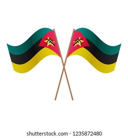 Symmetrical Crossed Mozambique flags