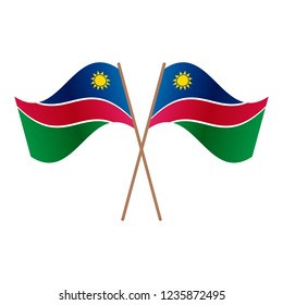 Symmetrical Crossed Namibia flags