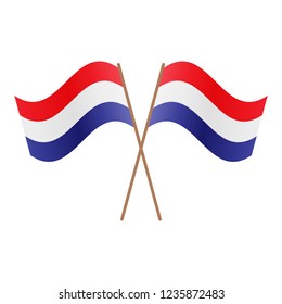 Symmetrical Crossed Netherlands flags