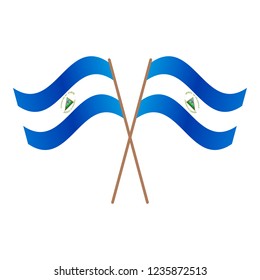 Symmetrical Crossed Nicaragua flags