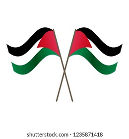 Symmetrical Crossed Palestine flags