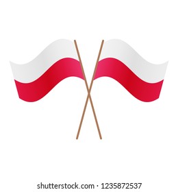 Symmetrical Crossed Poland flags