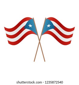 Symmetrical Crossed Puerto Rico flags
