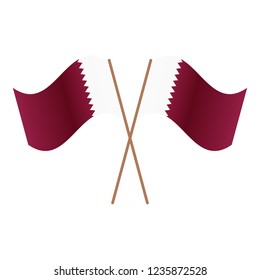 Symmetrical Crossed Qatar flags