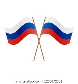 Symmetrical Crossed Russia flags