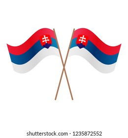 Symmetrical Crossed Slovakia flags