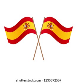 Symmetrical Crossed Spain flags