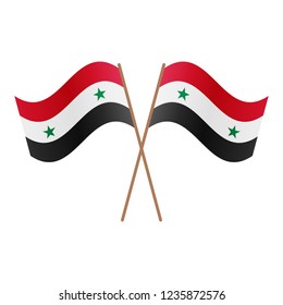 Symmetrical Crossed Syria flags