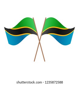 Symmetrical Crossed Tanzania flags
