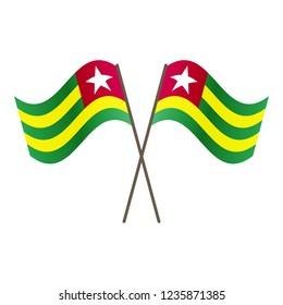 Symmetrical Crossed Togo flags