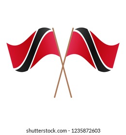 Symmetrical Crossed Trinidad and Tobago flags