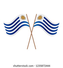 Symmetrical Crossed Uruguay flags