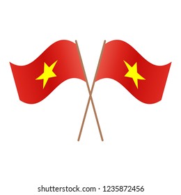 Symmetrical Crossed Vietnam flags