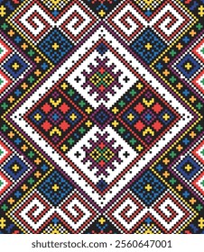 Symmetrical Cultural Textile Design Pattern