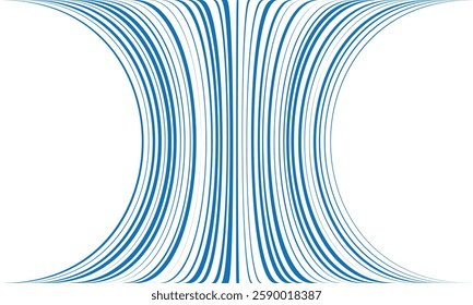 Symmetrical Curved Line Pattern with Abstract Optical Flow Effect