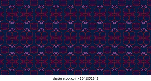 Symmetrical dark red and purple ornate design with a deep navy background, perfect for decorative interiors, abstract art, and creative wallpaper patterns."