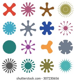 Symmetrical design elements set isolated, logo elements.Vector illustration 