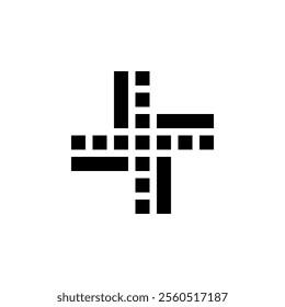 A symmetrical design featuring a grid of intersecting lines creating a sense of balance and structure.