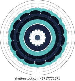 Un diseño simétrico con anillos interconectados en tonos de rosa y gris.