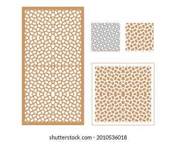 Symmetrical design for manufacturing , Vector Laser cut panel ,Seamless design pattern for decorative panel
