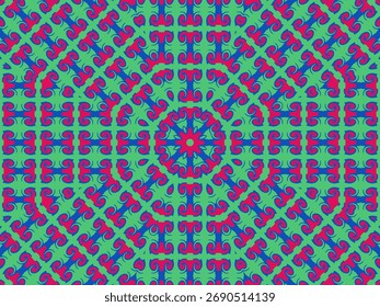 Symmetrical Detailed Kaleidoscopic Pattern for Background or Surface Design