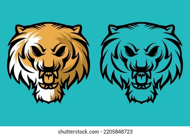 Symmetrical and detailed tiger head logo