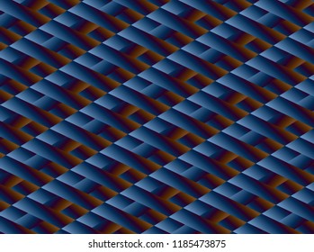 Symmetrical diagonal abstract pattern in blue and brown
