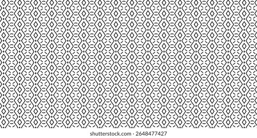 Patrón simétrico de diamantes y puntos con influencias tribales. Fondo abstracto en blanco y negro perfecto para impresión o diseño textil.