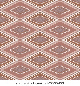 Symmetrical Diamond Motif Lace Pattern on Earthy Pink Background
