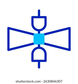 Symmetrical electrical connection blueprint representing a schematic structure