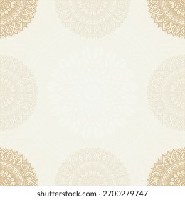 Symmetrische elegante Quadrat Beige und Gold Ornamental Mandala Hintergrunddesign