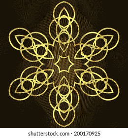 Symmetrical engraved ornament