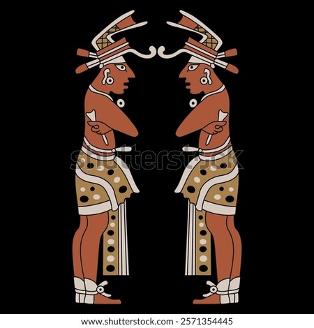 Similar – Image, Stock Photo Indigenous mayan man standing against lush vegetation