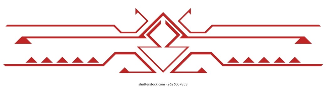 Symmetrical Ethnic Pattern in Red