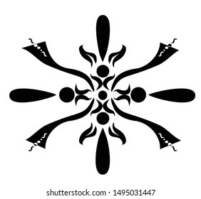 Symmetrical floral abstract element. Vector illustration.