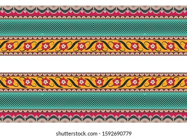 Symmetrical floral border vector art
