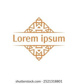 Symmetrical Floral Medallion with Inner Detail Used in ornamental decor branding