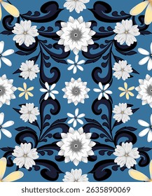 Symmetrical Floral Plumeria pattern Design