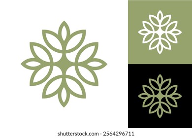 Symmetrical Flower Icon for Natural Brands