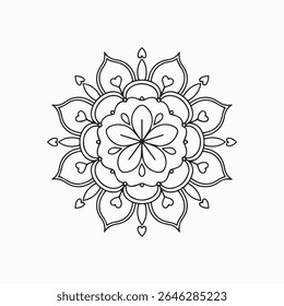 Symmetrical Flower Mandala vector art Illustration
