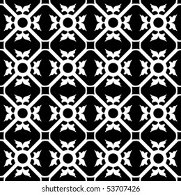 symmetrical flower pattern, abstract seamless texture; vector art illustration